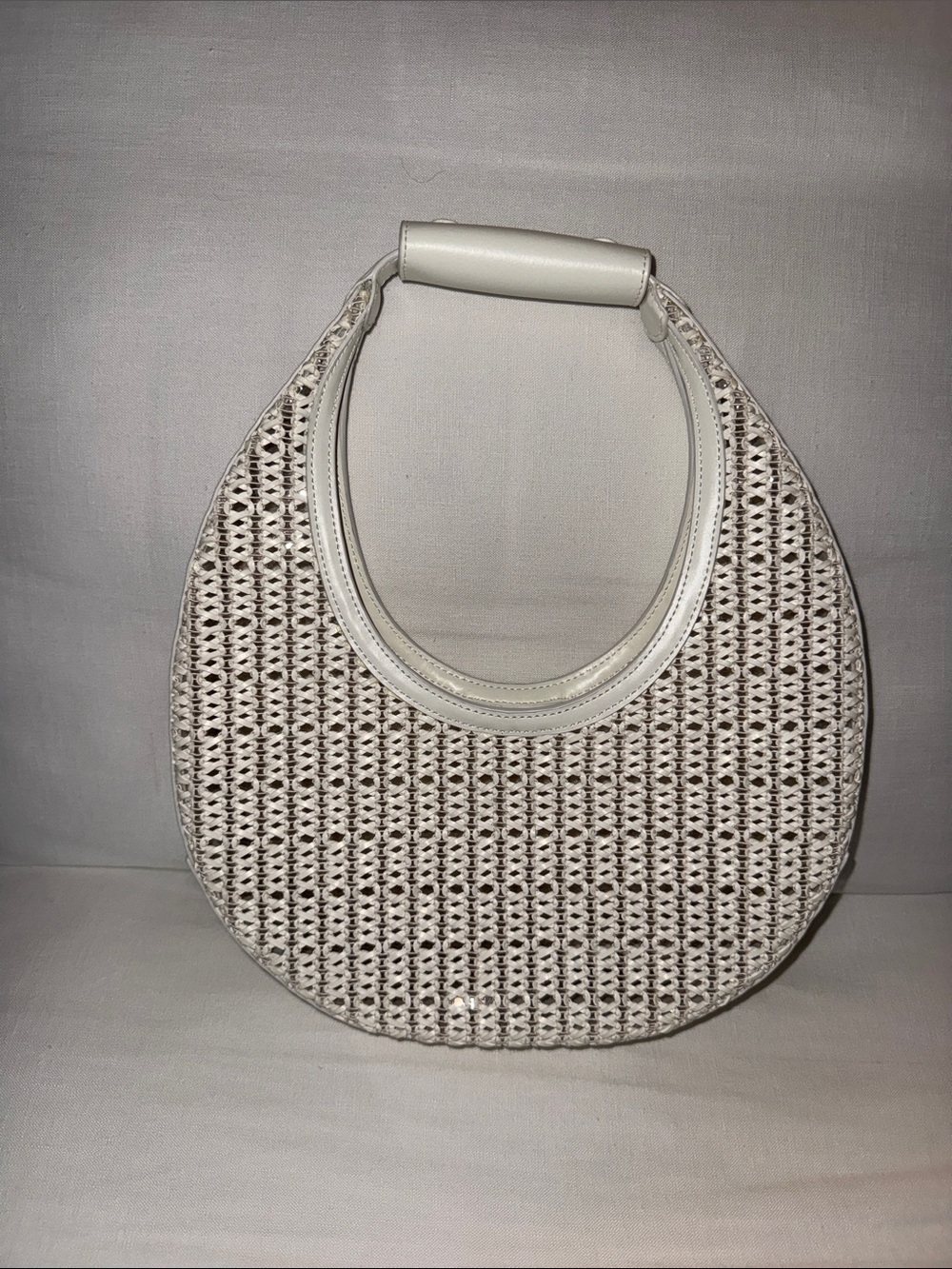 STAUD White Woven Crescent Hobo